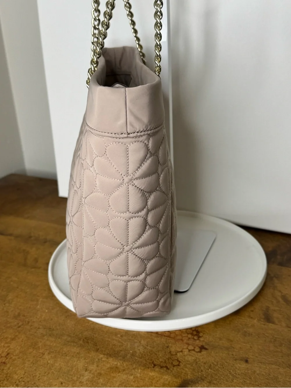 Kate Spade Cozy Grey Flower Quilted Tote